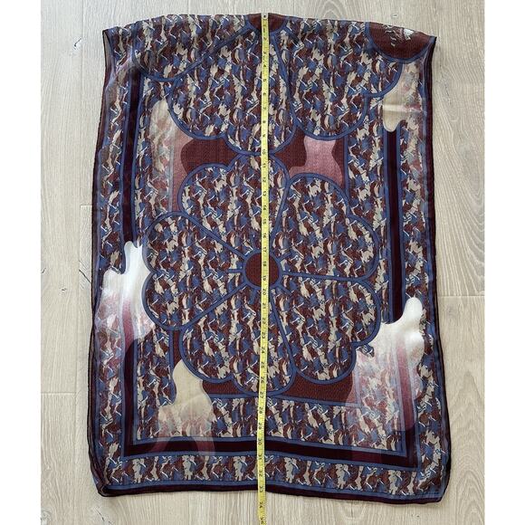 Brooks Brothers Deer Floral 100% Silk Scarf Rectangular Made in Italy Rare - Picture 12 of 12